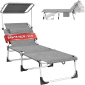 Merkloos Solidchoice – Klappbarer Liegestuhl mit verstellbarer Rückenlehne, 194x68 cm