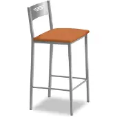 Dripio Küchenhocker mit Rückenlehne, Kunstleder, Orange, 90 cm