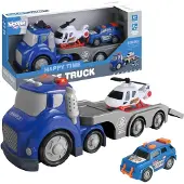 Woopie Blauer Polizei-Abschleppwagen City Truck Sound- und Lichteffekte