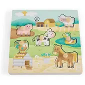 Eurekakids Friends Musikalisches Steckpuzzle Aus Holz-bauernhof