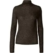 Selected Damen Tops & T-Shirts Slwvendy Wool Ls Knit Roll Neck - Bruin - Größe XS