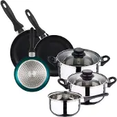 Wellhome Pk8192 Kochtopfset Mit Pfannen 8 Stücke