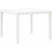 vidaXL Gartentisch Weiß 100 x 100 x 73 cm Poly-Rattan