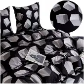 Cotton World Baumwolle world 3D Bettwäsche-Set 140x200 Baumwollsatin geometrisch