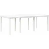 vidaXL Gartentisch Weiß 200 x 100 x 73 cm Poly-Rattan