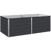 vidaXL Hochbeet im Garten Anthrazit 160 x 80 x 55 cm Stahl