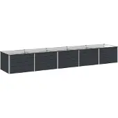 Syfax Hochbeet im Garten Anthrazit 400 x 80 x 55 cm Verzinkter Stahl