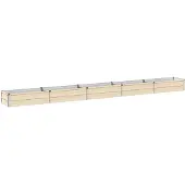 vidaXL Hochbeet im Garten Elfenbein 400 x 40 x 24 cm Stahl