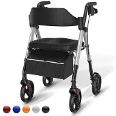 OEM Aluminium-Rollator mit großem Sitz und verstelbarer Rückenlehne
