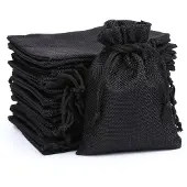 Sonstiges Adventskalender zum Befüllen, 24 Säckchen, 10 x 14 cm, Schwarz, Jute
