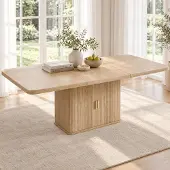 Ninkear Ausziehbarer Esstisch 150/200x90cm, 6-8 Personen, Stauraum, Eichenfarbe (Oak)