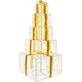 vidaXL Weihnachts-LED-Geschenkbox-Stapel 250 LEDs Warmes Weiß