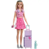 Barbie Family & Friends Modepuppe „Malibu“ aus der „Grenzenlose Abenteuer“-Reihe mit mehr als 10 Zubehörteilen rund ums Reisen, Modepuppe, Weiblich, 3 Jahr(e), Junge/Mädchen, 298 mm, Mehrfarbig