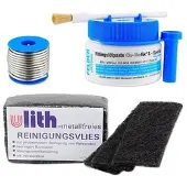 Heima24 Weichlötset für Kupfer-Fittings - Fittinglötpaste + Lötzinn + 10 Stk. Reinigungsvlies GRATIS