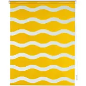 K-Home Doppelrollo "Welle", gelb, B:100cm H:200cm, Polyester, Rollos, Doppelrollo, im Festmaß