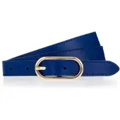 Tamaris Ledergürtel "Claudia Gold", Damen, Gr. 110, blau (royale blau), Rindsleder, unifarben, Gürtel Ledergürtel, mit schmaler Schließe, 2 cm breit, aus Rindsleder, unifarben