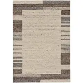 Theko Wollteppich "Ehrwald TK-157", beige, B:70cm H:12mm L:140cm, Schurwolle, Teppiche, Wollteppich, Wendeteppich, besonders flach, handgewebt, reine Wolle, mit Bordüre