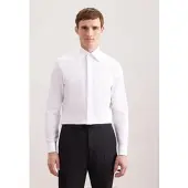 Seidensticker Smokinghemd , Herren, Gr. XXL (46), normale Ärmellängen, weiß, 100% Baumwolle, unifarben, tailored fit, Doppelmanschette, Hemden Smokinghemd, Gala Uni