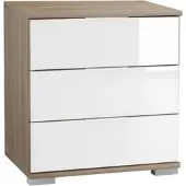 Wimex Nachtkonsole "Easy", weiß (struktureichefarben hell, weißglas), B:52cm H:56cm T:38cm, Sideboards, Nachtkonsole, mit Glas- oder Spiegelfront