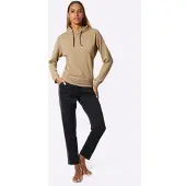 Plantier Hausanzug "Hausanzug Hausanzug", Damen, Gr. 22/23, beige (camel, schwarz), Modisch, Homewear-Sets Hausanzug