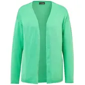 Goldner Strickjacke "Offene Strickjacke in Kurzform", Damen, Gr. 42, grün (jadegrün), Obermaterial: 60% Viskose CV. 40% Baumwolle CO., eng Rollkante, Strickjacken Strickjacke, keine/nicht relevant