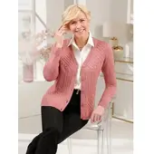 Witt Strickjacke "Strickjacke Strickjacke mit weichem Griff", Damen, Gr. 44, rosa (rosenholz), Basic, V-Ausschnitt, Strickjacken Strickjacke