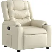 Dripio Verstellbarer Relaxsessel Kunstleder creme 77x93x99 cm