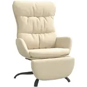 vidaXL Relaxsessel mit Fußteil Creme Stoff