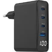 Gembird 4-Port 100W GaN USB PD Schnellladegerät mit LCD-Display