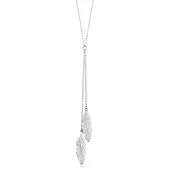 Elli Lange Kette "Halskette Feder Y-Kette Boho Trend 925 Silber" Gr. 60, silber, Halsketten, Damen, ohne Stein, Silber 925 (Sterlingsilber), Lange Kette