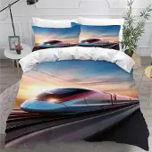 Sonstiges Bettwäsche-Set Zug Eisenbahn 155x220 cm 3-teilig Mikrofaser mit Reißverschluss
