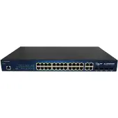 ALLNET Switch smart managed Layer2- PoE Budget 370W- 24x at- 4x SFP- 19" - - Switch - 56 Gbps