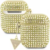 GUESS GUA2HDGTPD AirPods 1/2 Cover Gold/Gold Strass Dreieck Anhänger