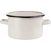 EMALIA RYBNIK Emaille Kochtopf 2 L Ø16 cm Ecru – ohne Deckel, Induktion & Gas