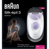 Braun Epilierer Silk-épil 3 3-170 mit 1 Extra (Massagerollen-Aufsatz) violett