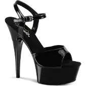 Pleaser USA - Plateau-Sandaletten von Captiva-609 schwarz lack Gr.35