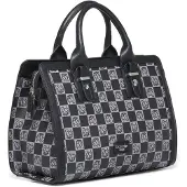 Braccialini Handtasche, Damenmodell, Damier-Muster, Reißverschluss, Kunstleder, Tragegriffe, 36x26 cm