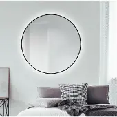 Talos LED Wandspiegel 120 cm, matt schwarz, Alurahmen, Licht neutralweiß, IP24
