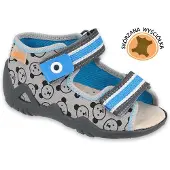 Befado Jungen Hausschuhe Sandalen Papi 350P017 , Lederinnensohle, Grau 22