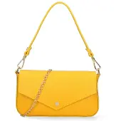 Gave Lux Lux Damen Schultertasche, weißes Kunstleder, abnehmbarer Tragegriff, hergestellt in Italien