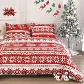 Sonstiges Bettwäsche 200x200cm Weihnachtsmotiv Schneeflocken Mikrofaser 2-teilig mit Reißverschluss