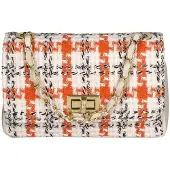 Gave Lux Aurélie Schultertasche Damen Baumwolle Orange Handgefertigt Italy UNICA 19.5x12x8.5 cm