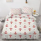 Sonstiges Bettwäsche-Set 155x220 cm 3-teilig Mikrofaser Anker Motiv Reißverschluss