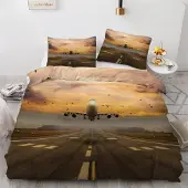 Sonstiges Bettwäsche-Set Flugzeug 155x220 cm 3-teilig Mikrofaser 3D Motiv mit Reißverschluss