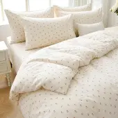 Sonstiges Bettwäsche-Set 220x240cm 3tlg Cremeweiß Rosa Kleine Blumen Mikrofaser
