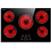 OEM Keramische Kookplaat 5 Platen, 8700 W, 77 cm, Touch, Digital