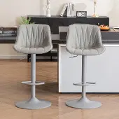 Merkloos Set aus 2 modernen Barhockern mit Drehfunktion, Grau