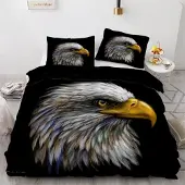 Sonstiges Bettwäsche-Set 220x240 cm 3-teilig Mikrofaser Adler 3D Motiv mit Reißverschluss