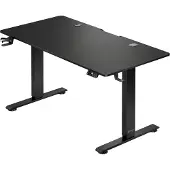 Casaria Höhenverstellbarer Schreibtisch Schwarz 140x70x72-117cm