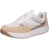 Joya Sneaker Alegra Beige-White JY105A, Premium-Velourleder u. atmungsaktives Mesh, Senso-Sohle, Fußbett zum Wechseln 41 2/3